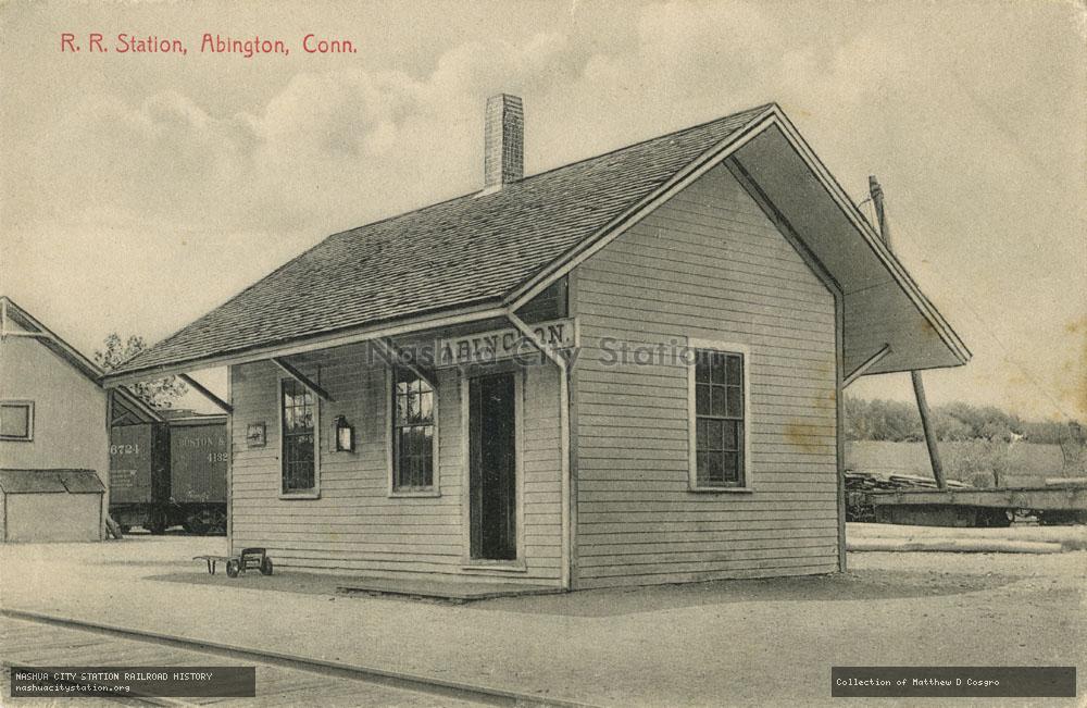 Postcard: Railroad Station, Abington, Connecticut